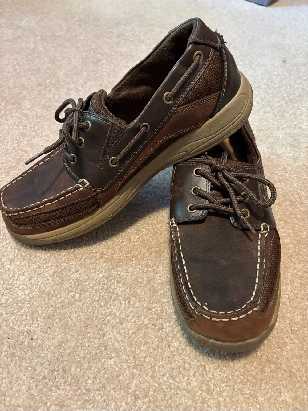 Croft & Barrow Brown Leather Casual Boat Shoes Men’s Size 10 1/2 Medium